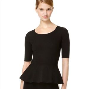 Aritzia Babaton Barrett Peplum Top In Black 00
